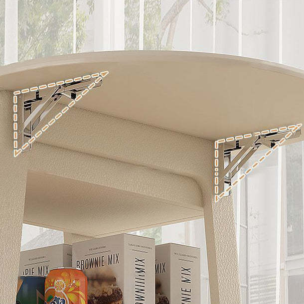 Minimalist Foldable Solid Wood Glass 2-Tier Coffee Table