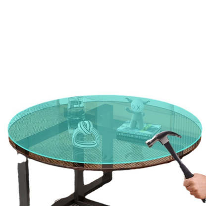 Minimalist Iron Frame Glass Coffee Table 2-Tier