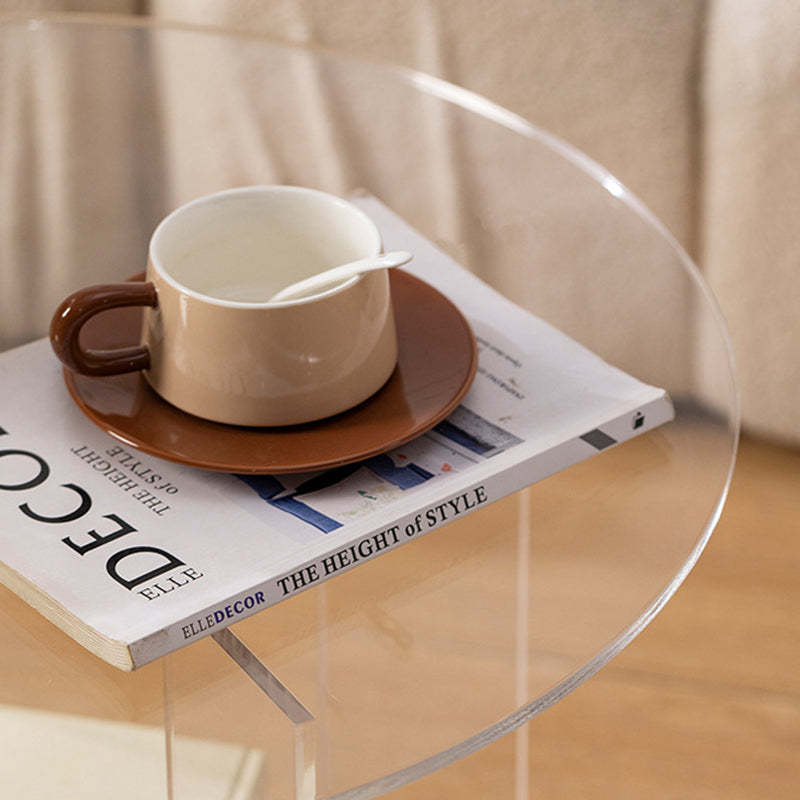 Minimalist Round Acrylic Coffee Table 2-Tier