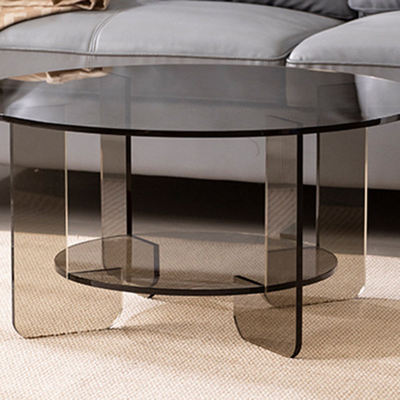 Minimalist Round Acrylic Coffee Table 2-Tier
