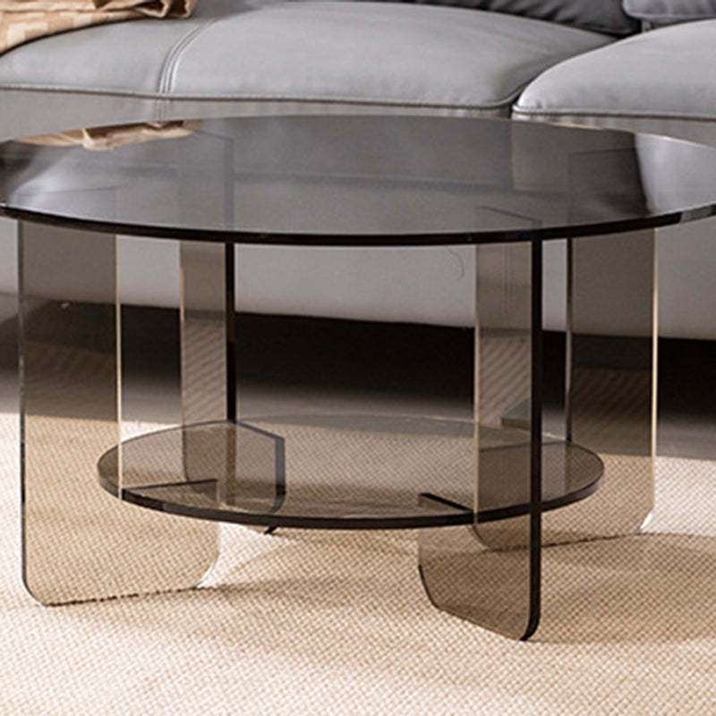 Minimalist Round Acrylic Coffee Table 2-Tier
