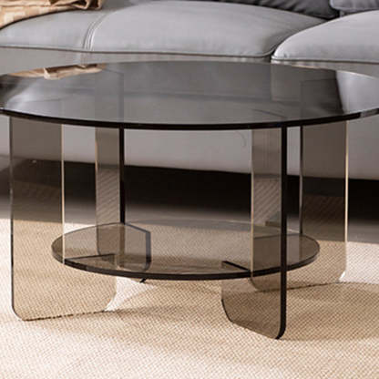 Minimalist Round Acrylic Coffee Table 2-Tier