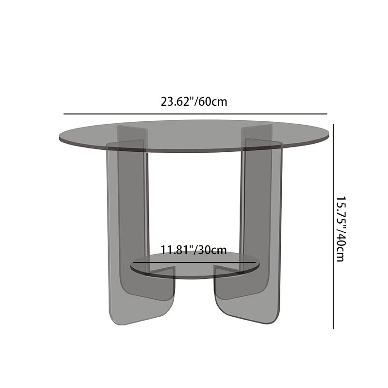 Minimalist Round Acrylic Coffee Table 2-Tier