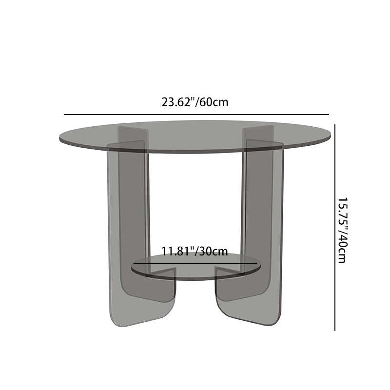 Minimalist Round Acrylic Coffee Table 2-Tier