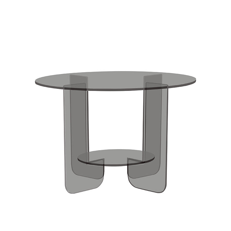 Minimalist Round Acrylic Coffee Table 2-Tier