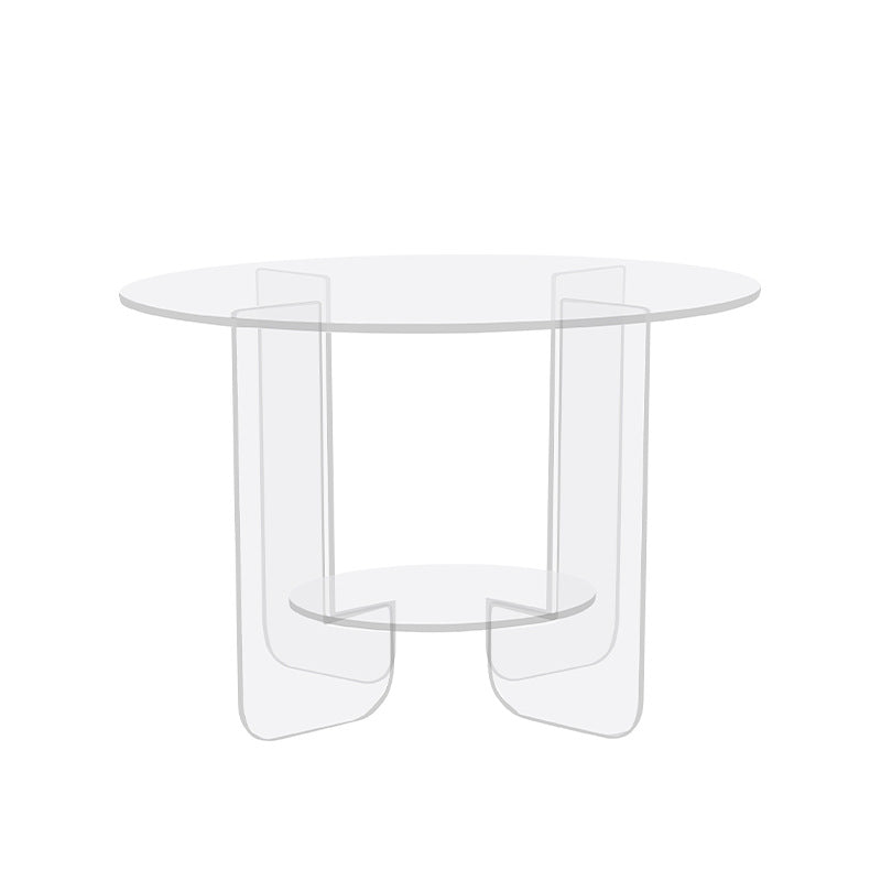 Minimalist Round Acrylic Coffee Table 2-Tier