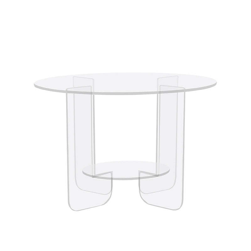 Minimalist Round Acrylic Coffee Table 2-Tier