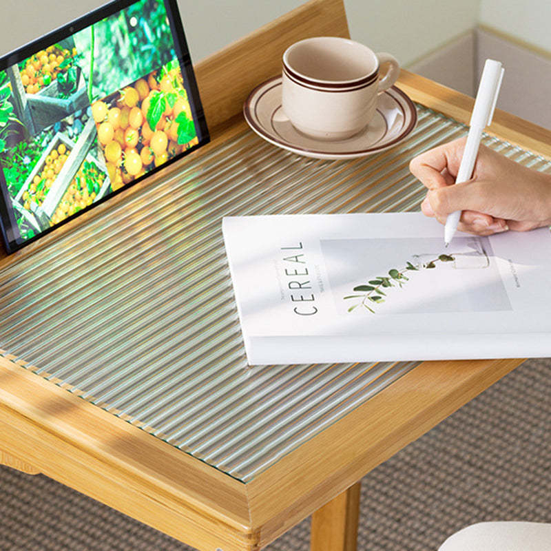 Minimalist Bamboo Glass Top End Table