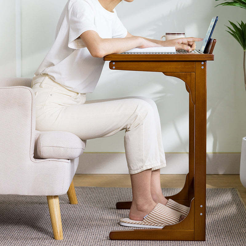 Minimalist Bamboo Glass Top End Table