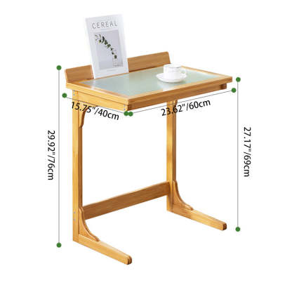 Minimalist Bamboo Glass Top End Table