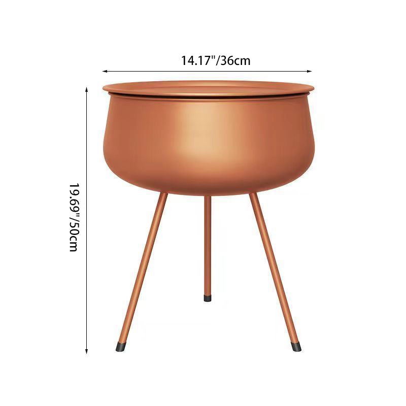 Nordic Round Tripod Metal Storage End Table — Black