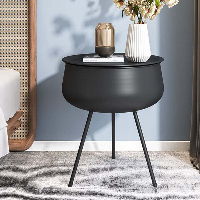 Nordic Round Tripod Metal Storage End Table