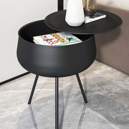 Nordic Round Tripod Metal Storage End Table