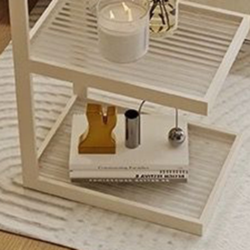 Minimalist Iron Glass Tiered End Table