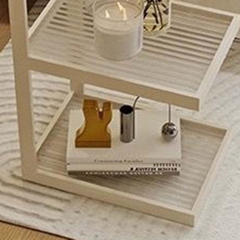 Minimalist Iron Glass Tiered End Table