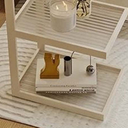 Minimalist Iron Glass Tiered End Table