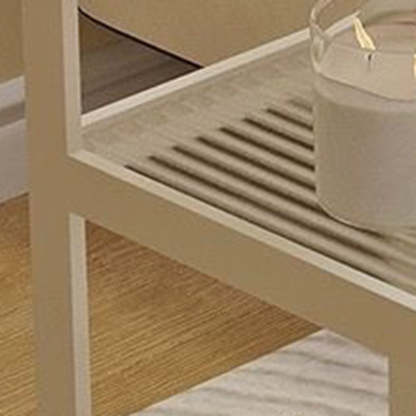Minimalist Iron Glass Tiered End Table
