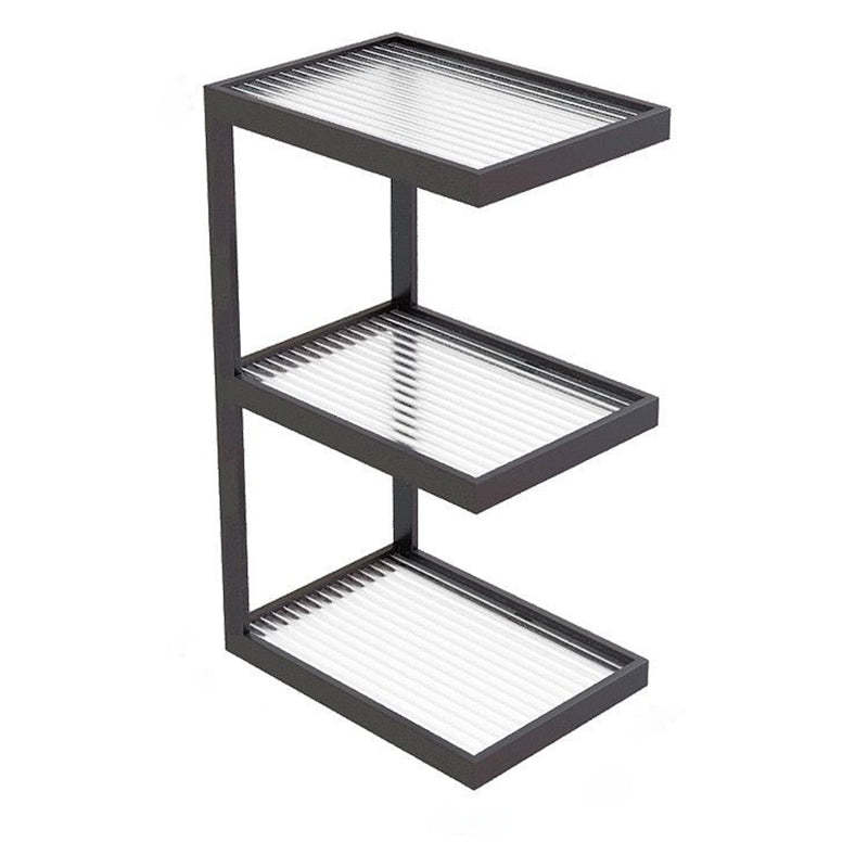 Minimalist Iron Glass Tiered End Table
