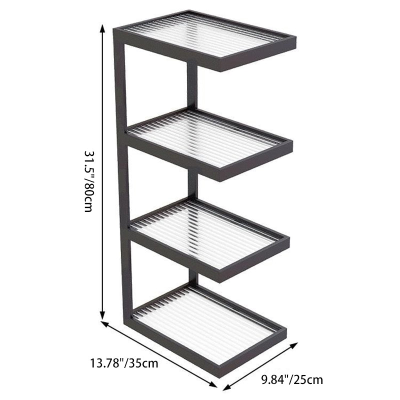 Minimalist Iron Glass Tiered End Table — 4 / Milk White