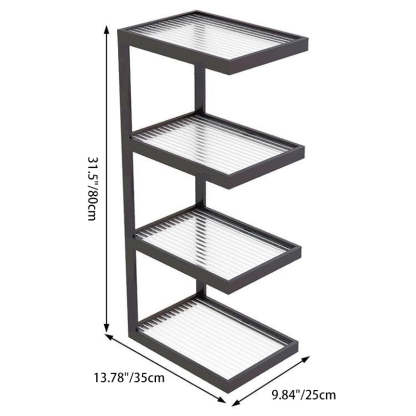 Minimalist Iron Glass Tiered End Table — 4 / Milk White