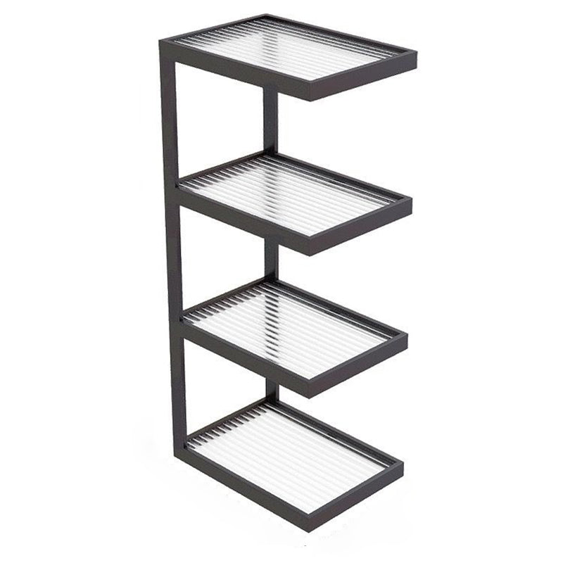Minimalist Iron Glass Tiered End Table