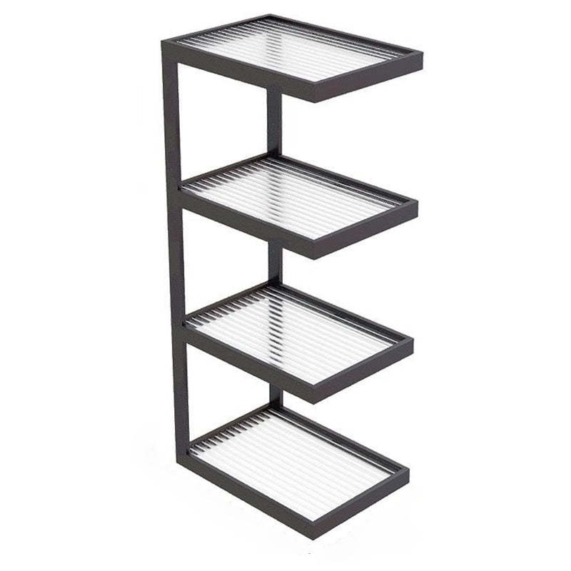 Minimalist Iron Glass Tiered End Table