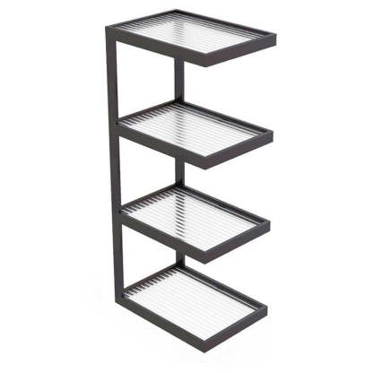 Minimalist Iron Glass Tiered End Table