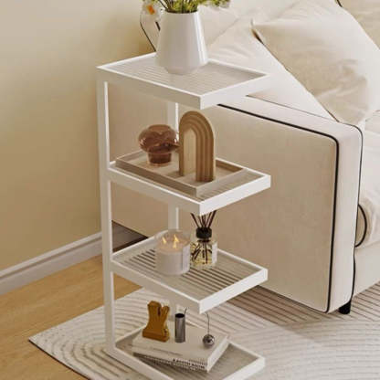 Minimalist Iron Glass Tiered End Table