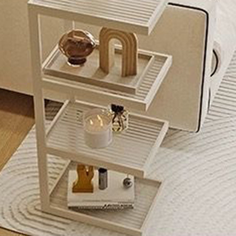 Minimalist Iron Glass Tiered End Table