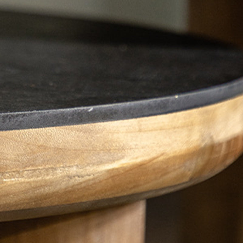 Vintage Round Cedar Plank Coffee Table