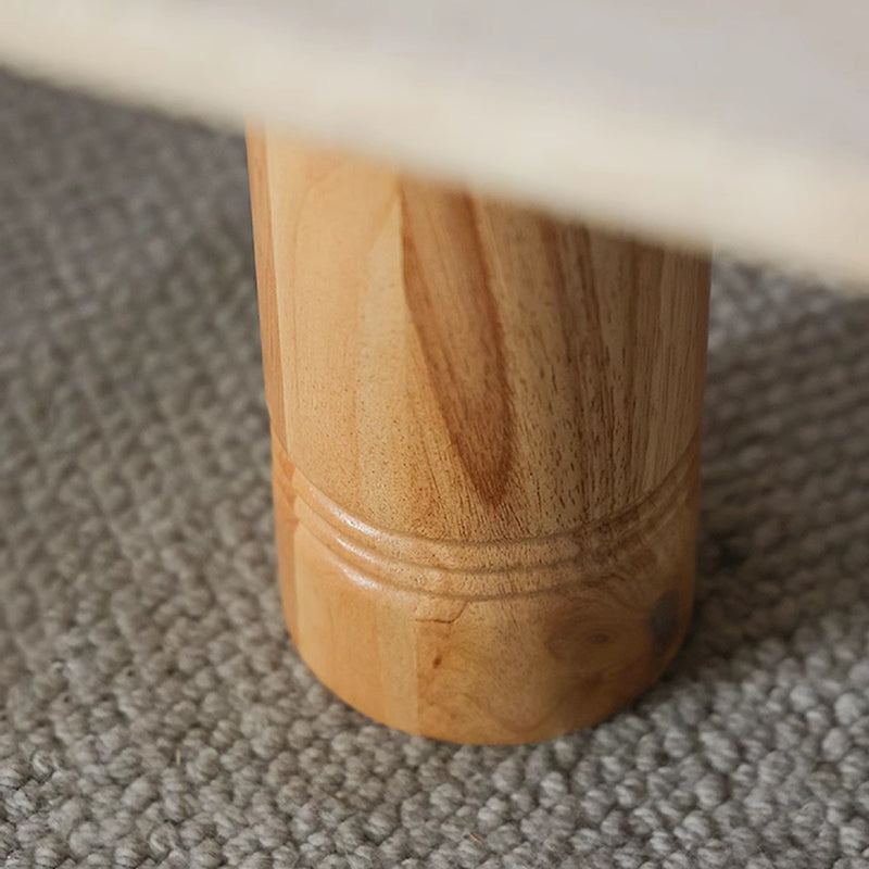 Vintage Wood Frame Marble Top Coffee Table