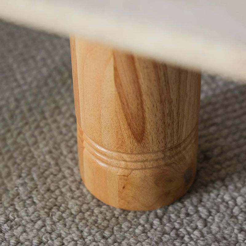 Vintage Wood Frame Marble Top Coffee Table