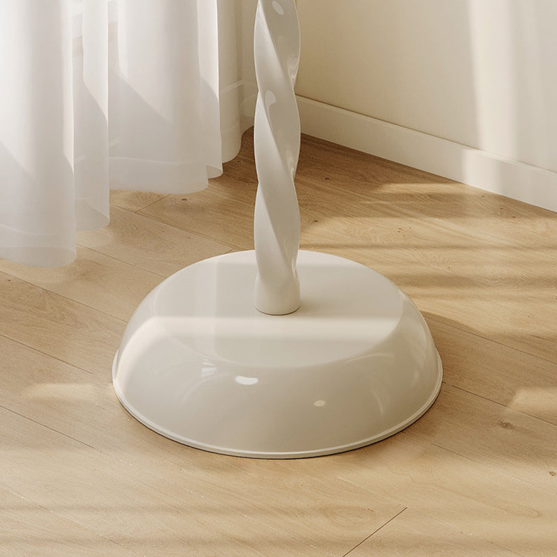 Minimalist Clover Spiral Wooden Coffee Table — Cylinder / White