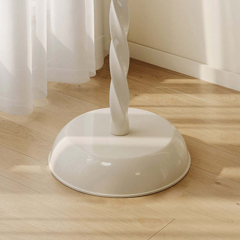 Minimalist Clover Spiral Wooden Coffee Table — Cylinder / White
