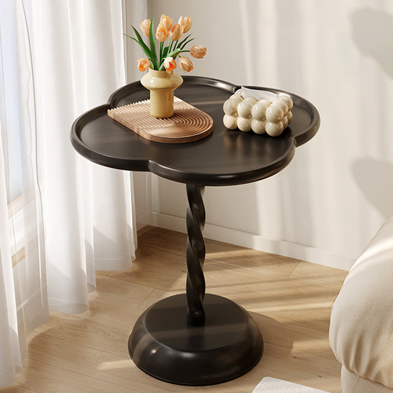 Minimalist Clover Spiral Wooden Coffee Table — Cylinder / Yellow