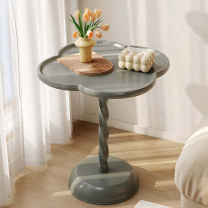 Minimalist Clover Spiral Wooden Coffee Table — Spiral / Black