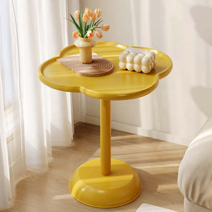 Minimalist Clover Spiral Wooden Coffee Table — Spiral / White