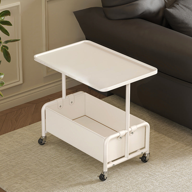 Minimalist Iron High Density Leather 1-Storage End Table
