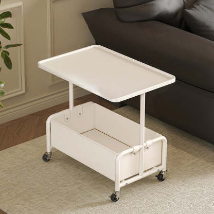 Minimalist Iron High Density Leather 1-Storage End Table