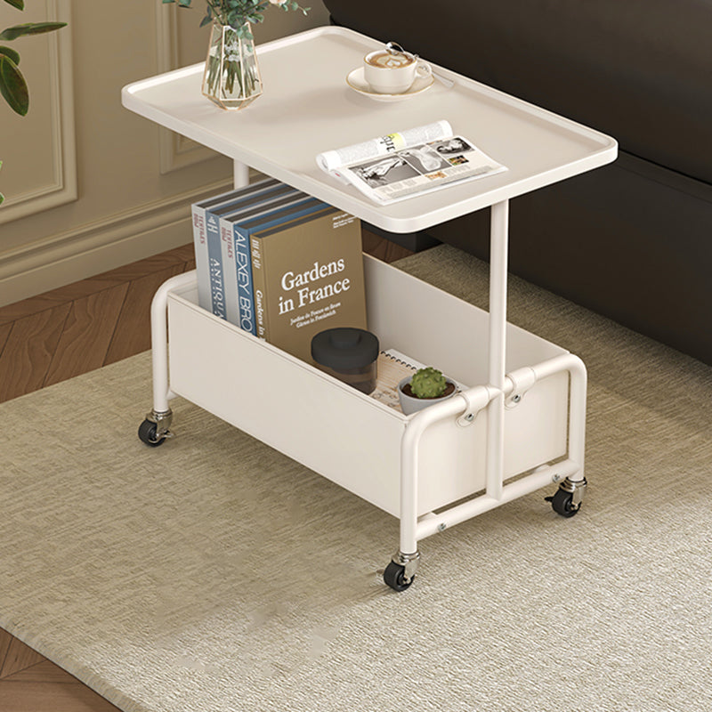 Minimalist Iron High Density Leather 1-Storage End Table