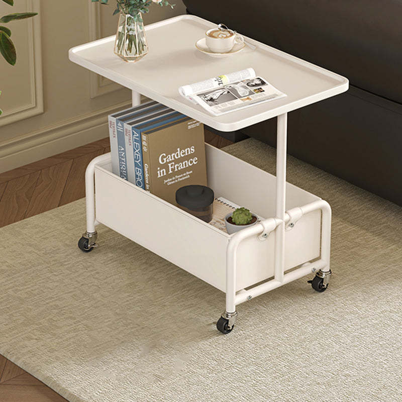 Minimalist Iron High Density Leather 1-Storage End Table