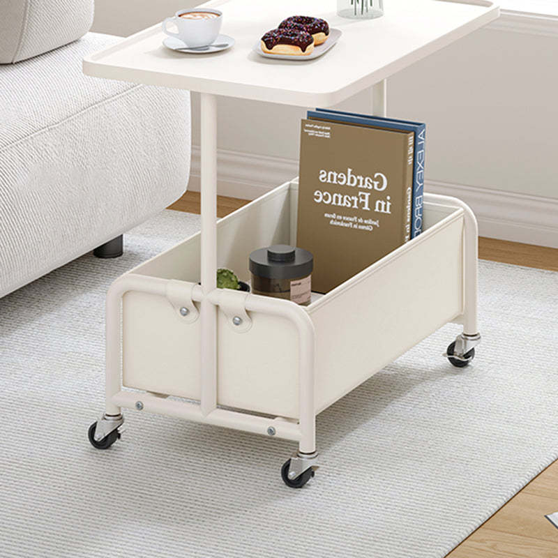 Minimalist Iron High Density Leather 1-Storage End Table