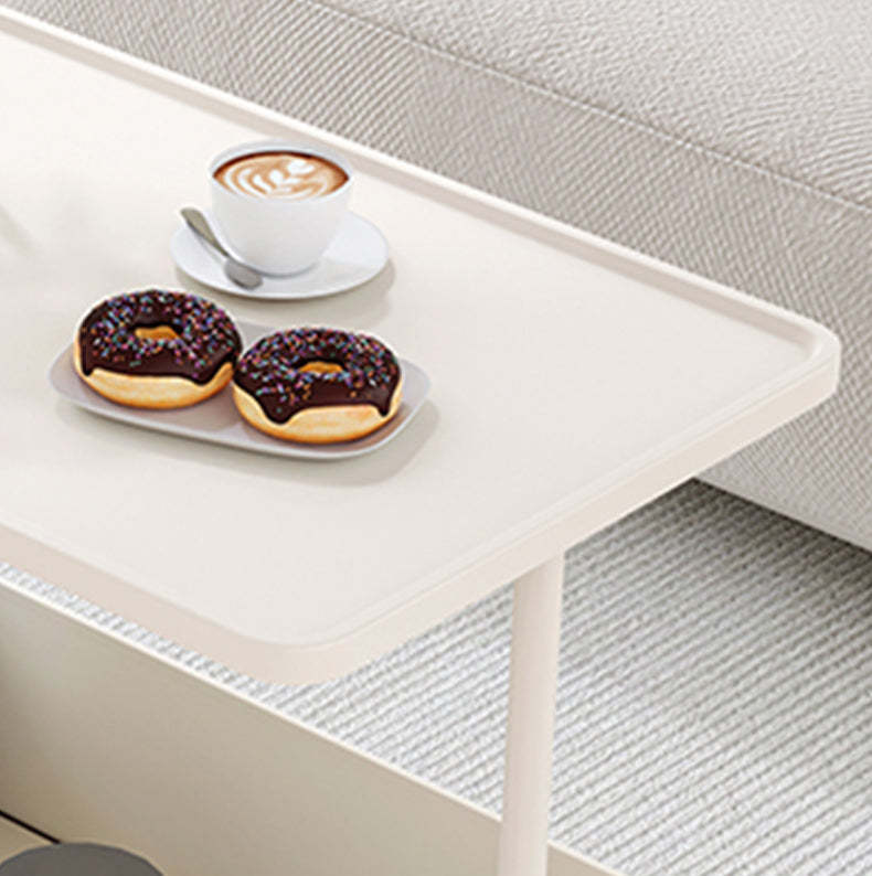 Minimalist Iron High Density Leather 1-Storage End Table