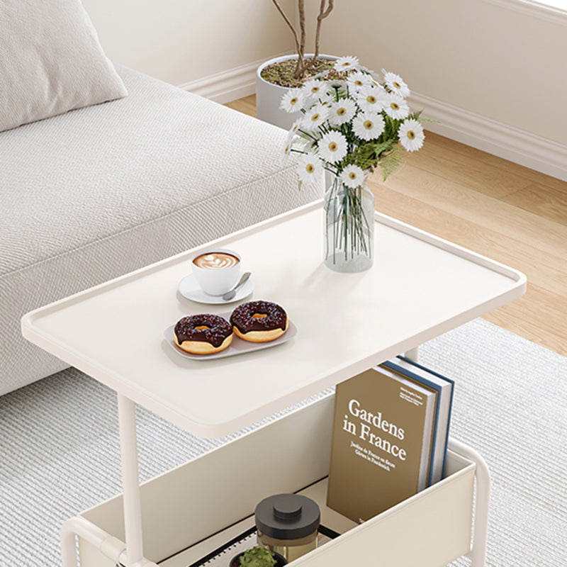 Minimalist Iron High Density Leather 1-Storage End Table