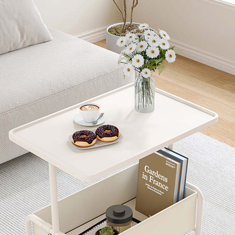 Minimalist Iron High Density Leather 1-Storage End Table