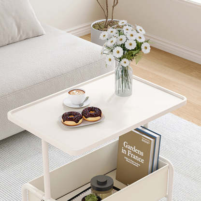 Minimalist Iron High Density Leather 1-Storage End Table