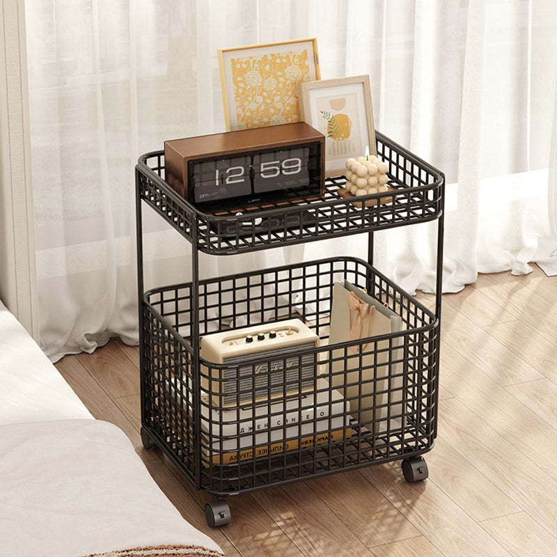 Minimalist Hollow Iron Frame Storage End Table
