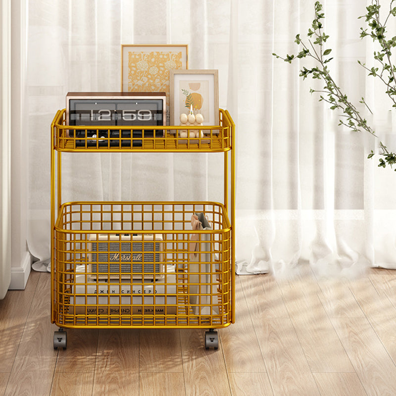 Minimalist Hollow Iron Frame Storage End Table