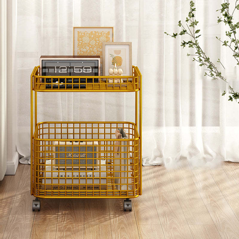 Minimalist Hollow Iron Frame Storage End Table