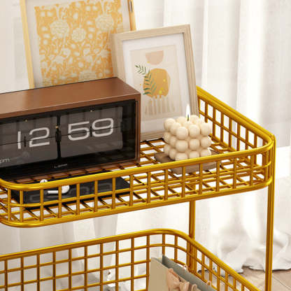 Minimalist Hollow Iron Frame Storage End Table